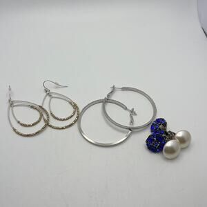 Silver & blue earring bundle